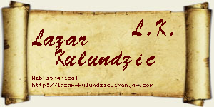 Lazar Kulundžić vizit kartica